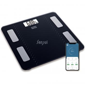 Smart Bluetooth Body Fat Analyser| Bluetooth Enabled with Smart App (180kg, Black)